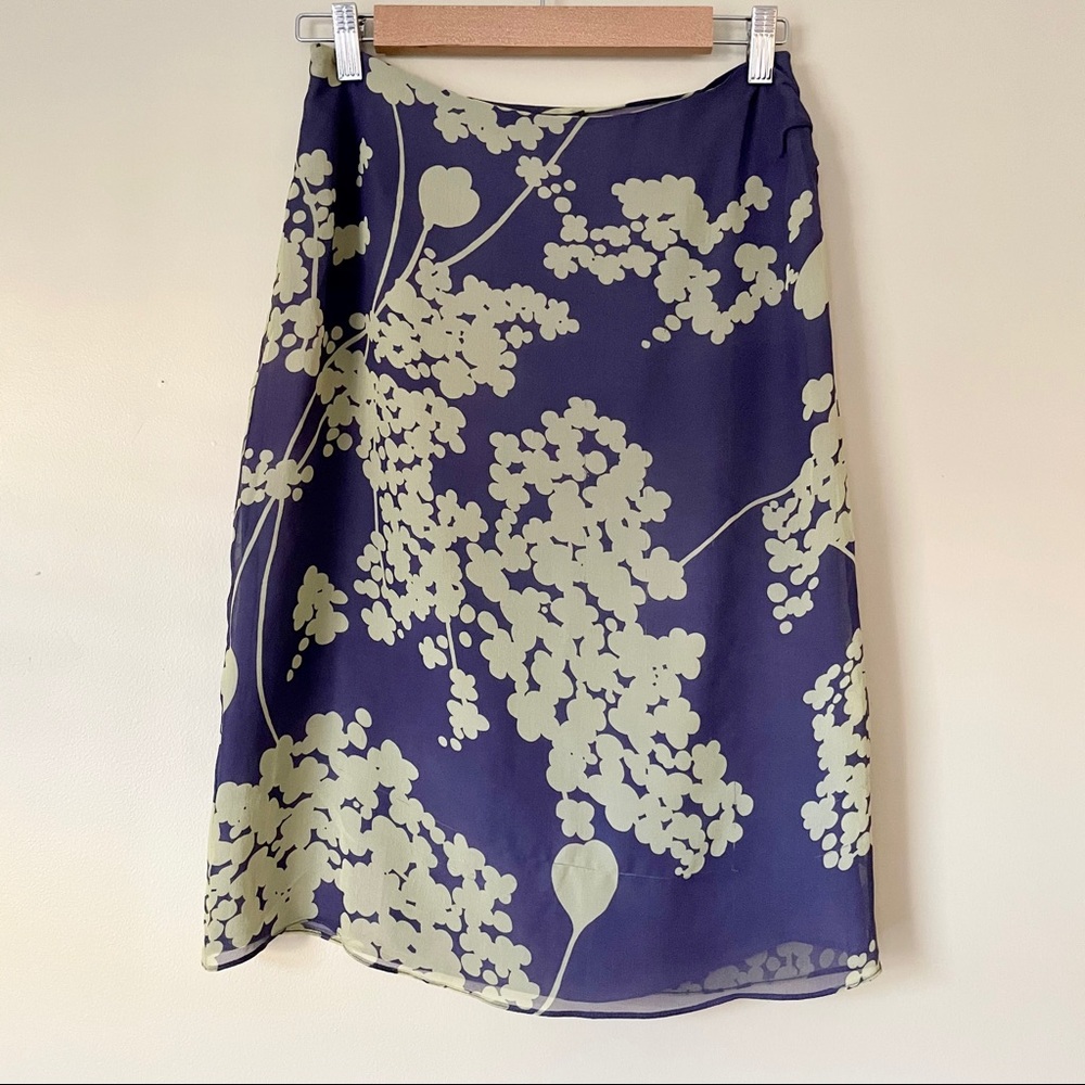 Vintage Emanuel Ungaro Silk Floral Midi Skirt